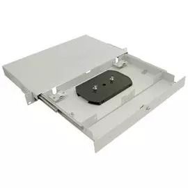 Кросс оптический стоечный 19" выдвижной 1U TELCORD КСв-16-1U 8-LC/MM-d-16-LC/UPC-MM50(OM4)-1-КУ-GY 8 адаптеров LC/MM, 16 пигтейлов LC/UPC MM (ОМ4 50/1