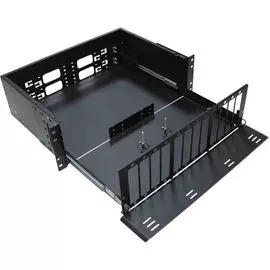 Кросс оптический стоечный 19" выдвижной 3U TELCORD КСв-П-96-3U-BK пустой, до 96 адаптеров FC(ST), 3 кассеты КУ-01 на 32 сварных соединения, чёрный