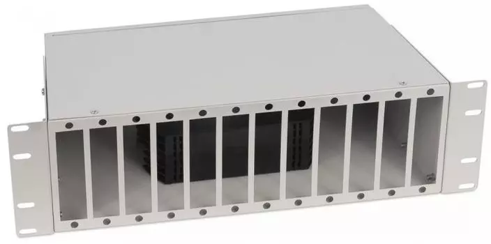 Кросс оптический стоечный Cabeus FO-CS-19-12FP-GY 19" 3U на 12 адаптерных панелей, цвет серый