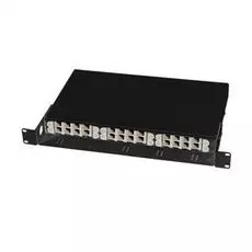 Кросс оптический стоечный ЦМО БОН-19-1-24-П-9005 19" с полкой (площадкой), 1U, до 24 портов, черный