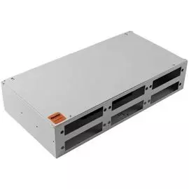 Кросс оптический стоечный Hyperline FO-19R-2U-6xSLT-W140H42-48UN-GY универсальный 19", от 8 до 48 портов (SC, duplex LC, ST, FC), со сплайс пластиной,