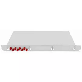 Кросс оптический стоечный TopLAN КРС-Top-1U-08ST/U-OS2-GY 19", 8 ST/UPC адаптера, одномодовый, 1U, серый, укомплектованный