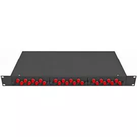 Кросс оптический стоечный TopLAN КРС-Top-1U-24FC/U-OM2-BK 19", 24 FC/UPC адаптеров, многомодовый (50/125), 1U, черный, укомплектованный