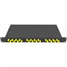 Кросс оптический стоечный TopLAN КРС-Top-1U-24ST/U-OM2-BK 19", 24 ST/UPC адаптера, многомодовый, 1U, черный, укомплектованный