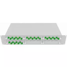 Кросс оптический стоечный TopLAN КРС-Top-2U-32FC/A-OS2-GY 19", 32 FC/APC адаптера, одномодовый, 2U, серый, укомплектованный