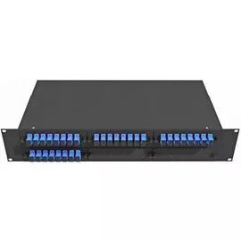 Кросс оптический стоечный TopLAN КРС-Top-2U-32SC/U-OS2-BK 19", 32 SC/UPC адаптера, одномодовый, 2U, черный, укомплектованный