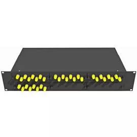 Кросс оптический стоечный TopLAN КРС-Top-2U-32ST/U-OM2-BK 19", 32 ST/UPC адаптеров, многомодовый (50/125), 2U, черный, укомплектованный