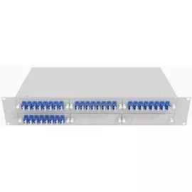 Кросс оптический стоечный TopLAN КРС-Top-2U-64LC/U-OS2-GY 19", 64 LC/UPC адаптеров, одномодовый, 2U, серый, укомплектованный