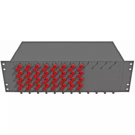 Кросс оптический стоечный TopLAN КРС-Top-3U-64FC/U-OS2-BK 19", 64 FC/UPC адаптеров, одномодовый, 3U, черный, укомплектованный