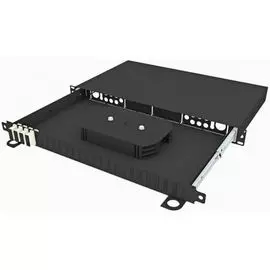 Кросс оптический стоечный TopLAN КРСв-Top-1U-08SC/U-OM2-BK выдвижной 19", 8 SC/UPC адаптеров, многомодовый, 1U, черный, укомплектованный