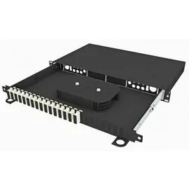 Кросс оптический стоечный TopLAN КРСв-Top-1U-32SC/U-OM2-BK выдвижной 19", 32 SC/UPC адаптеров, многомодовый, 1U, черный, укомплектованный