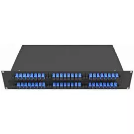 Кросс оптический стоечный TopLAN КРСв-Top-2U-48DSC/U-OS2-BK выдвижной 19", 96 SC/UPC адаптеров, одномодовый, 2U, цвет черный (RAL9005), укомплектованн