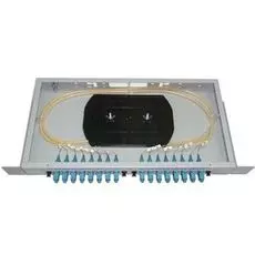 Кросс оптический стоечный Vimcom СКРУ-1U19-A16-LC AD-LC-MM50+PT-MM50-LC-1-PA 1U,19",16 портов LС MM(50/125), без стола (с комплектом розеток и пигтейл