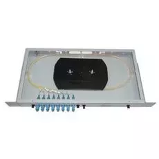 Кросс оптический стоечный Vimcom СКРУ-1U19-A8/16-ST 8 портов ST MM(50/125), с возможностью расширения до 16 (пигтейлы + проходные адаптеры)