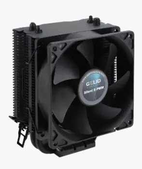 Кулер GELID BlackFrore LGA775/1366/2011/2066/115x/1200/AM2/AM2+/AM3/AM3+/AM4/AM5/FM1/FM2/FM2+ (900-2000 об/мин, 20 дБА, 37,9CFM, 4-Pin PWM, черный)