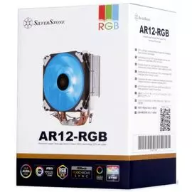 Кулер SilverStone AR12 RGB LGA115x/1200/1366/2011/2066/AM4/AM3/AM2/FM2/FM1 (al+cu, 120mm fan, 700-2200rpm, 68.9CFM, 9-29dBA, 4 pin PWM/4 pin RGB) RTL