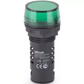 Лампа DEKraft 25118DEK ЛK-22 LED коммутаторная ADDS D=22мм 220В AC/DC зеленая