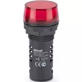 Лампа DEKraft 25119DEK ЛK-22 LED коммутаторная ADDS D=22мм 220В AC/DC красная