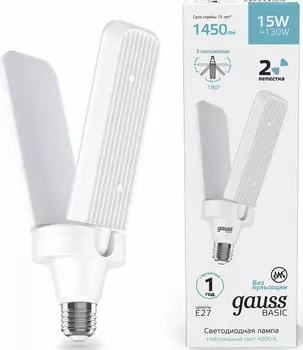 Лампа Gauss 11732212 Basic 15W 1450lm 4000K E27 Клевер-2 LED