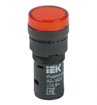 Лампа IEK BLS10-ADDS-230-K04-16 светосигнальная AD16DS d16мм 230В AC красн.