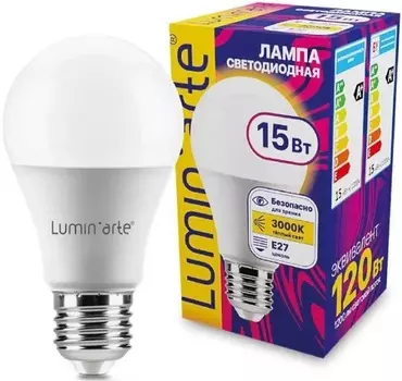 Лампа Lumin'arte LSTD-A60-15W3KE27 15Вт 3000K E27