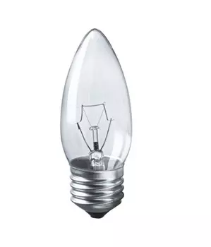 Лампа накаливания Navigator NI-B-40-230-E27-CL 94 328 (уп/10шт), 40Вт, 230В, E27, 35х95мм, свеча, прозрачная (94328)
