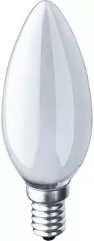 Лампа накаливания Navigator NI-B-60-230-E14-FR (уп/10шт), 60Вт, 230В, E14, 35х100мм, свеча, матовая (94309)