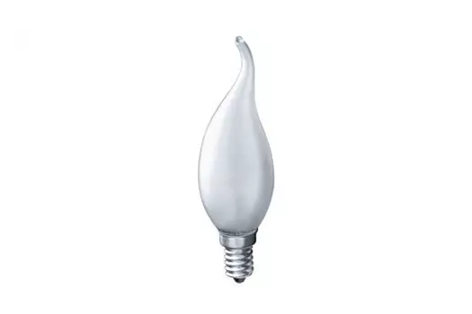 Лампа накаливания Navigator NI-FC-60-230-E14-FR 94 335 (уп/10шт), 60Вт, 230В, E14, 35х120мм, свеча на ветру, матовая (94335)