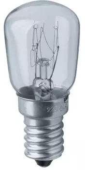 Лампа накаливания Navigator NI-T26-15-230-E14-CL 15Вт, 230В, E14, 26х58мм, колба Т26, -20°С..+40°С (61203)