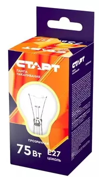 Лампа накаливания Старт б 10476_ 75Вт Е27 -10/50