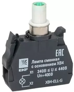 Лампа сменная c основанием EKF XB4-ELL-G XB4 зеленая 400В