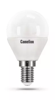 Лампа светодиодная Camelion LED8-G45/845/E14 8Вт/75Вт, E14, 170-265В, 4500К, 750лм, шар (12393)