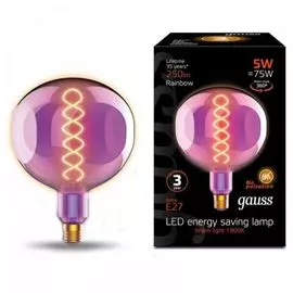 Лампа светодиодная Gauss 1007802103 LED Filament G150CR Rainbow E27 5W 250lm 1800K 150*220mm 1100 лм