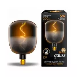 Лампа светодиодная Gauss 1008802105 LED Filament V140-DC Black-Clear 5W E27 200lm 1800K 140*204mm 220 лм