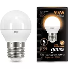 Лампа светодиодная Gauss 105102110 LED Шар E27 9.5W 890lm 3000K
