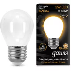 Лампа светодиодная Gauss 105202105 LED Filament Шар OPAL E27 5W 420lm 2700K