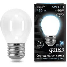 Лампа светодиодная Gauss 105202205 LED Filament Шар OPAL E27 5W 450lm 4100K