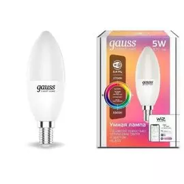 Лампа светодиодная Gauss 1190112 Smart Home RGBW E14 C37 5 Вт 2700-6500K 450...470 лм