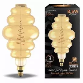 Лампа светодиодная Gauss 161802105 LED Filament Honeycomb GAUSS E27 8.5W Amber 660lm 2000K 600 лм