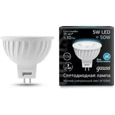 Лампа светодиодная Gauss 201505205 LED MR16 GU5.3 5W 12V 530lm 4100K