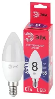 Лампа светодиодная ЭРА Б0045341 LED B35-8W-865-E14 R (диод, свеча, 8Вт, хол, E14)