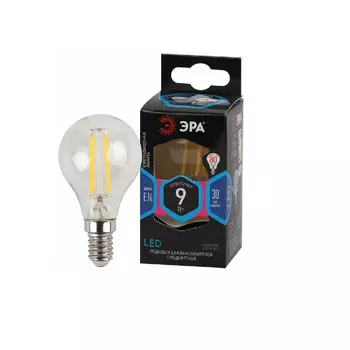 Лампа светодиодная ЭРА Б0047026 F-LED P45-9w-840-E14 (филамент, шар, 9Вт, нейтр, E14)