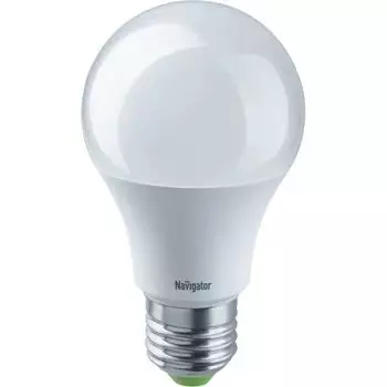Лампа светодиодная Navigator NLL-A60-10-12/24-4K-E27 10Вт, 12/24В, 4000К, 800лм, Е27, 60х108мм, груша, матовая (61475)