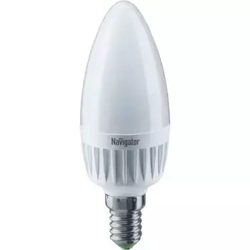 Лампа светодиодная Navigator NLL-C37-7-230-4K-E14-FR 7Вт, 176-264В, 4000К, 560лм, Е14, 37х99мм, свеча, матовая (94492)