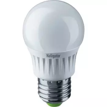Лампа светодиодная Navigator NLL-G45-7-230-2.7K-E27 7Вт, 176-264В, 2700К, 525лм, E27, 45х78мм, шар, матовая (94467)