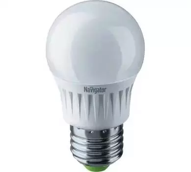 Лампа светодиодная Navigator NLL-G45-7-230-4K-E27 7Вт, 176-264В, 4000К, 560лм, E27, 45х78мм, шар, матовая (94469)