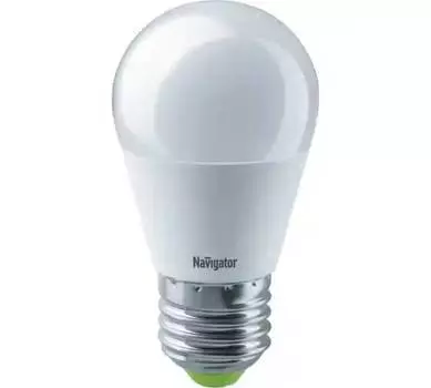 Лампа светодиодная Navigator NLL-G45-8.5-230-2.7K-E27 8,5Вт, 176-264В, 2700К, 640лм, E27, 47х88мм, шар, матовая (61336)