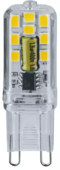 Лампа светодиодная Navigator NLL-P-G9-3-230-3K-NF керамика, поликарбонат, без пульсаций, 3Вт, 220-240В, 3000К, 250лм, G9, 16х48мм, капсульная (80248)