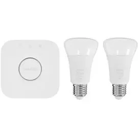 Лампа светодиодная Philips 929001821619 Hue, 9W, 806lm, Е27, А60, тёплый белый свет, 2шт, блок управления освещением, ПУ