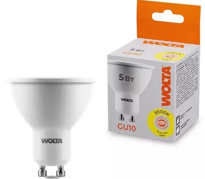 Лампа светодиодная WOLTA 25YPAR16-230-5GU10 5Вт 3000K GU10